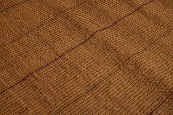 Simple Pinstriped Medium Sized Early Tuareg Mat with a Dark Toast Coloured Background ............... (7'4''x 9'5'')