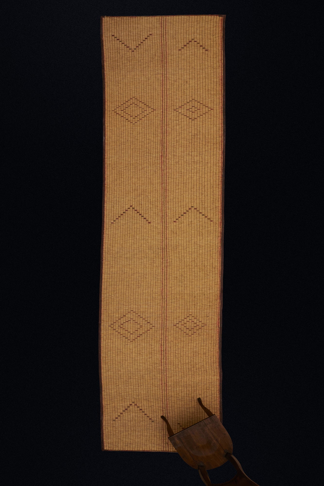 Early Toast Coloured Tuareg Runner with Stepped Diamonds Pattern ............. (4'5" x 16'4")