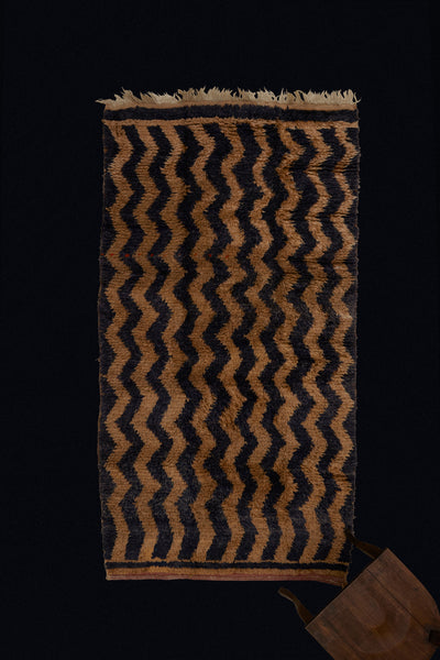 Blue & Cream Zig Zag Konya Tulu .............. (3'11'' x 7'2'')