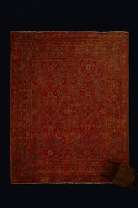 Large Paprika Coloured Squarish Central Asian Carpet with Turkoman Pattern .............. (10'6'' x 12'2'')