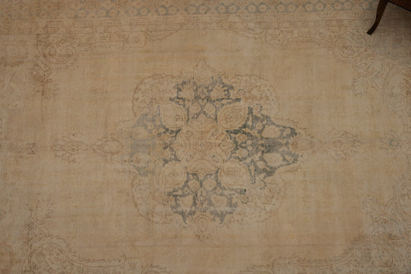 19th Century Oushak Central Medallion in Charcoal & Cream .............. (8' x 11' 3'')