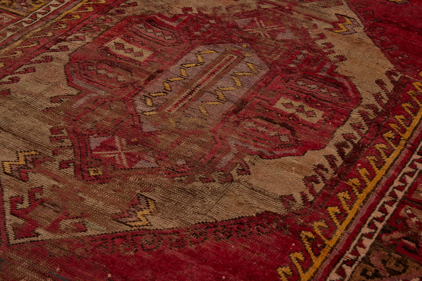 18th Century Anatolian Silky Red Yellow & Purple .............. (5'10''x 10'5'')