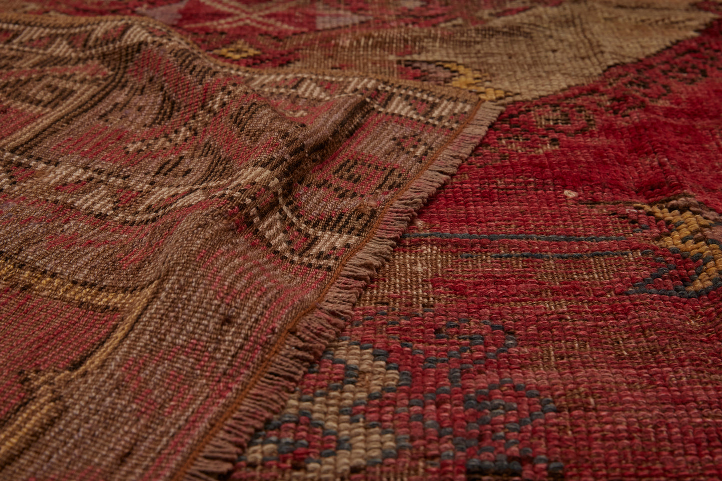 18th Century Anatolian Silky Red Yellow & Purple .............. (5'10''x 10'5'')