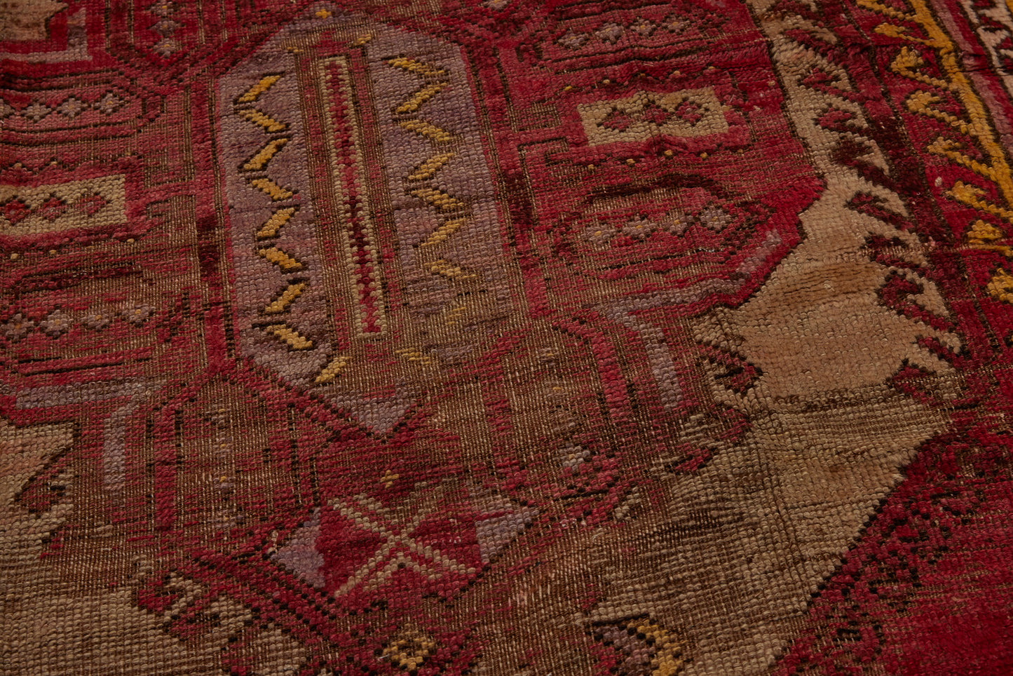 18th Century Anatolian Silky Red Yellow & Purple .............. (5'10''x 10'5'')