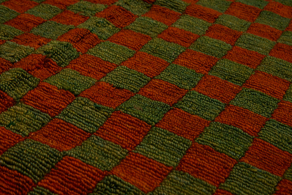 Green Checkerboard Konya Tulu .............. (3'7''x 5'1'')