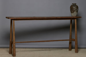 Three Stone Arts & Crafts Style Teak Console from Java