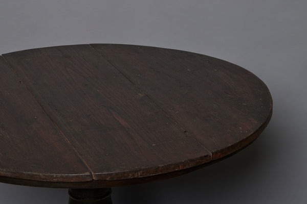 19th Century Dutch Colonial Teak Tea Table with a Baluster Base from Java