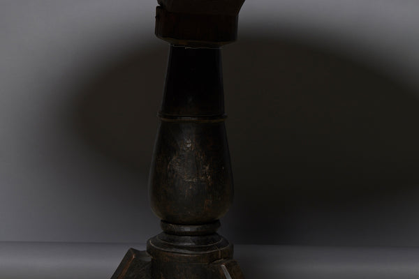 19th Century Dutch Colonial Teak Tea Table with a Baluster Base from Java