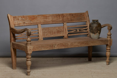 Classic Dutch Colonial Small Teak Bench