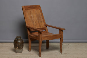 19th Century Teak Colonial Lounge Chair from Sumatra