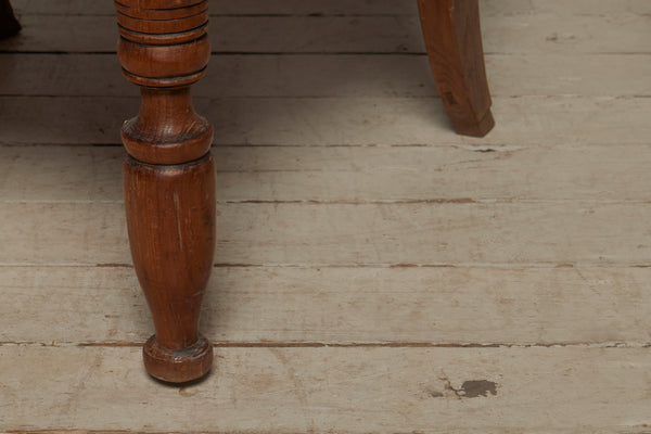 Large Slat Back Early Teak Lounging Chair with Nicely Turned Legs