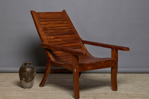 Extra Large Teak Lounging Chair from the Island of Sumatra