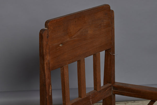 Pair of Small Children's Teak Dutch Colonial Relaxing Chairs from Java