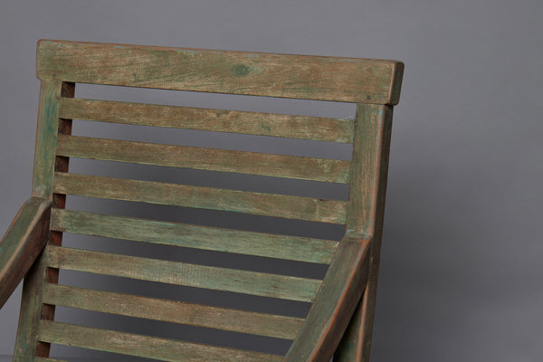 Large Scale Slat Seated Teak Lounging Chair