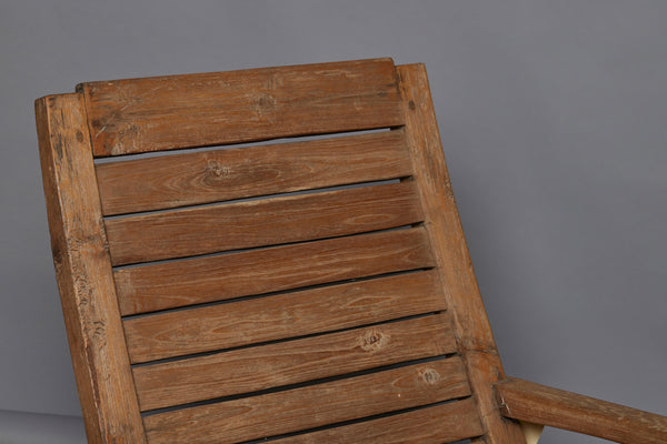 Late 19th Century Slat Back & Seat Teak Lounging Chair from the Island of Java