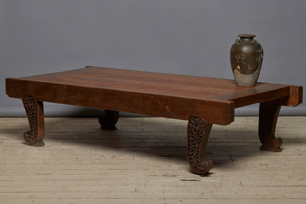 Mid/Late 19th Century Classic Carved Scroll Leg Coffee Table/Bed from Jakarta