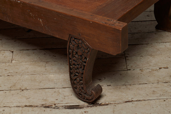 Mid/Late 19th Century Classic Carved Scroll Leg Coffee Table/Bed from Jakarta