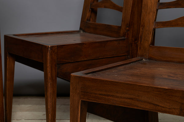 Set of Four Art Deco Ulin Wood Chairs from the City of Jakarta