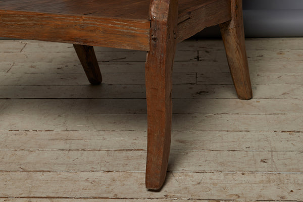 Late 19th Century Slat Back Teak Lounge Chair with Slipper Feet from Batavia