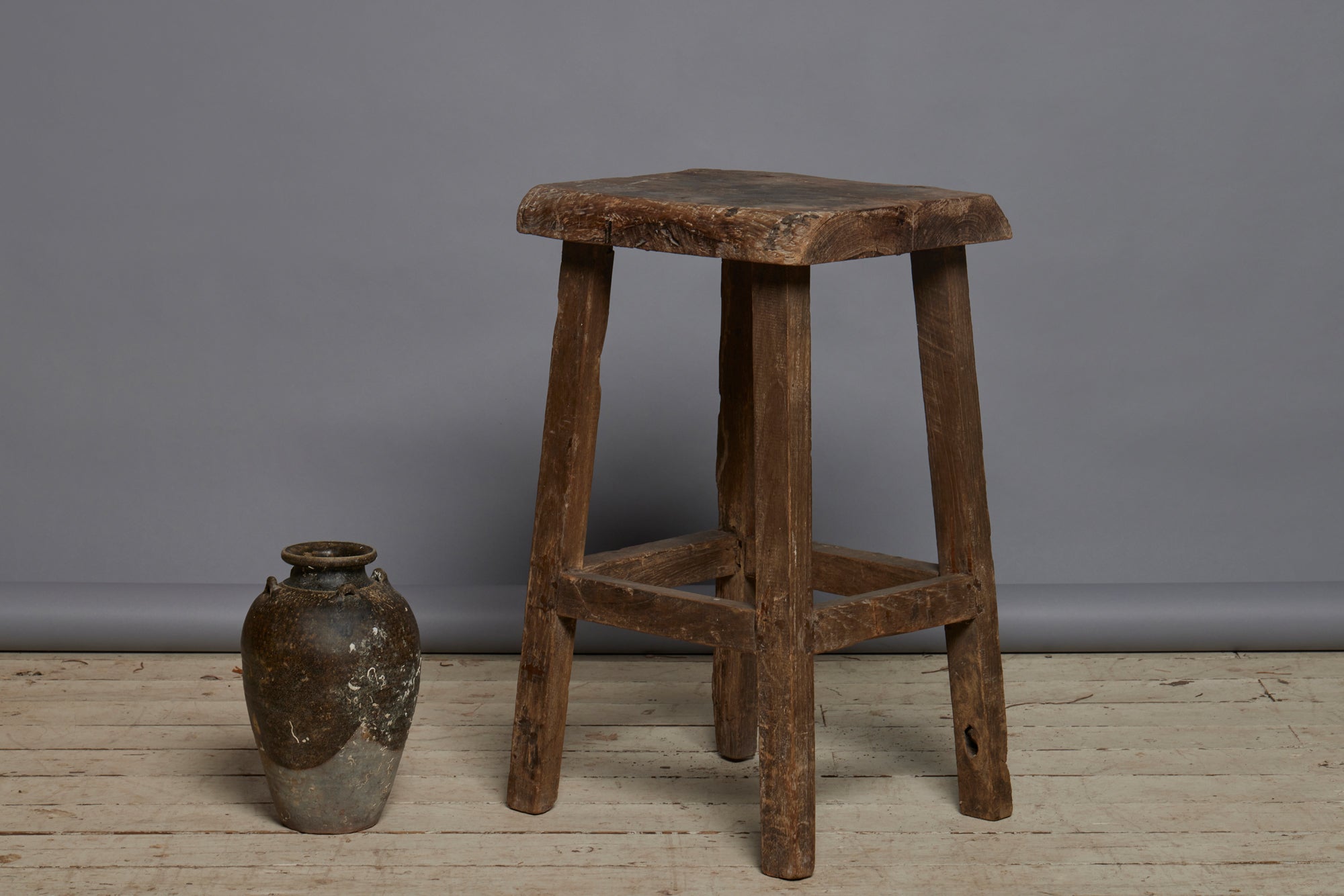 Thick Top Square Seat Stool from Java