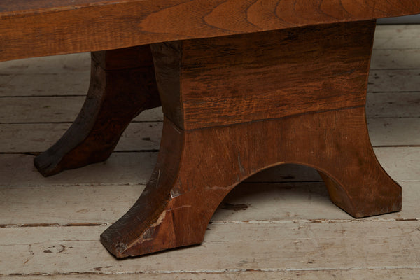 Thick Top Solid Shoe Foot Dutch Colonial Teak Coffee Table