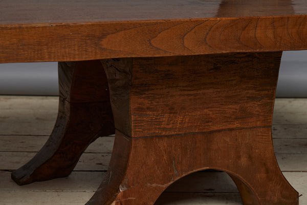 Thick Top Solid Shoe Foot Dutch Colonial Teak Coffee Table