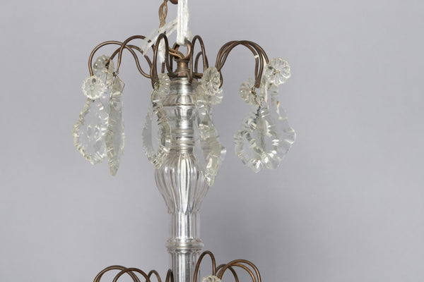 Early 20th Century Ten Arm French Bronze & Cut Crystal Chandelier