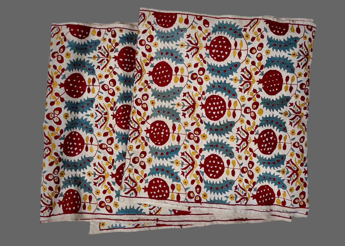 Extra Long Early Pomegranate Suzani Runner