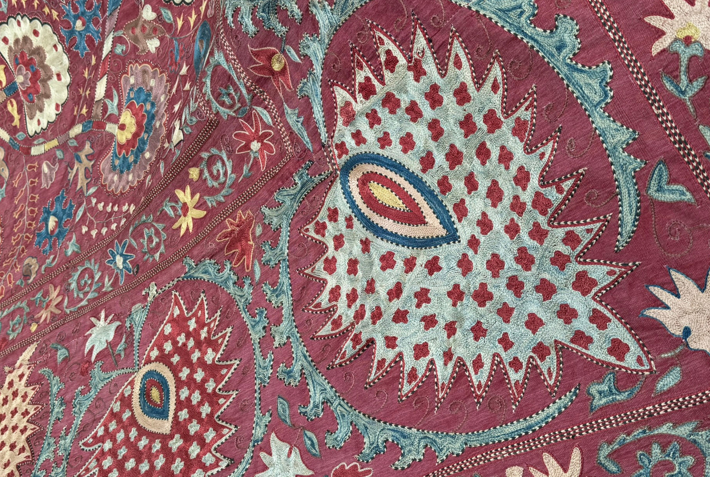 Uzbek Embroidered Suzani Queen Bedcover