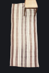 Acik Heybe In Brown And Cream With Grey Stripes (3' 1" x 8' 6")