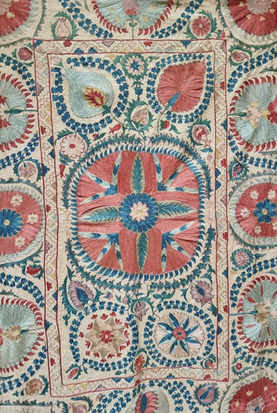 Classic Uzbek Suzani Silk on Silk