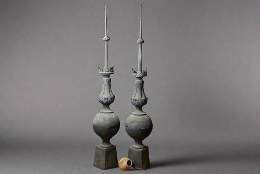 Extra Large French Zinc Chateau Finials
