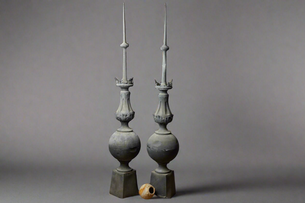 Extra Large French Zinc Chateau Finials