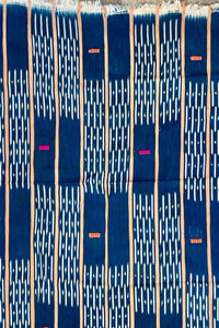 Baule Stripe Indigo Scarf/Sarong from Côte d'Ivoire