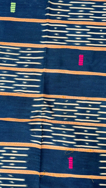 Baule Stripe Indigo Scarf/Sarong from Côte d'Ivoire