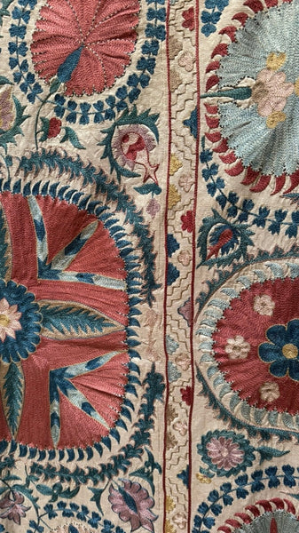 Classic Uzbek Suzani Silk on Silk