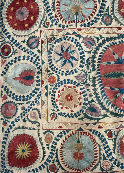 Classic Uzbek Suzani Silk on Silk