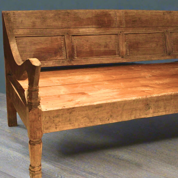 Deep Seated 19th Century Madura Island Teak Bench