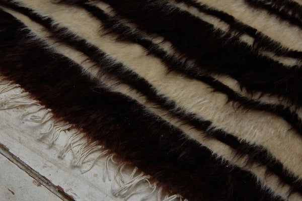 Zebra Striped 20th Century Silky Serret Carpet ..................... (4' 8'' x 6' 2'')