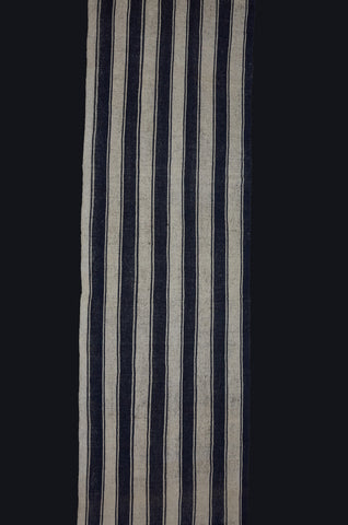 Blue & Cream Colored Striped Runner from Iran ................ (3' 3'' x 18' 8'')