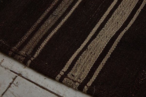 Finely Woven Multi Striped Bedouin Carpet in Brown & Cream .......................... (6' x 7' 8'')