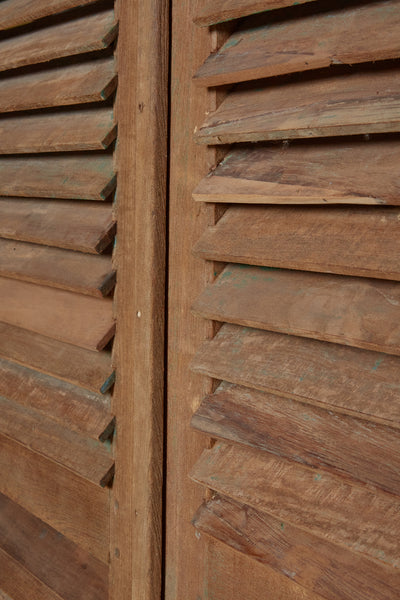 A Pair of 19th Century Carved Teak Louvered Doors From Java