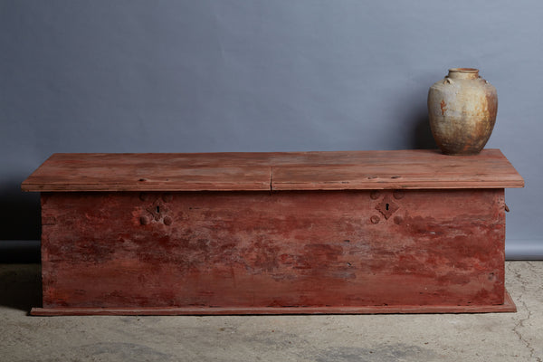 18th Century Dutch Teak Colonial Storage Chest with Iron Handles from Sumatra