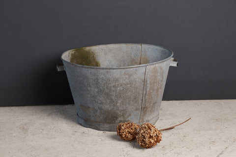 Large French Zinc Farm Basin