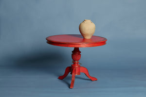 Round Red Lacquer Side Table from Java