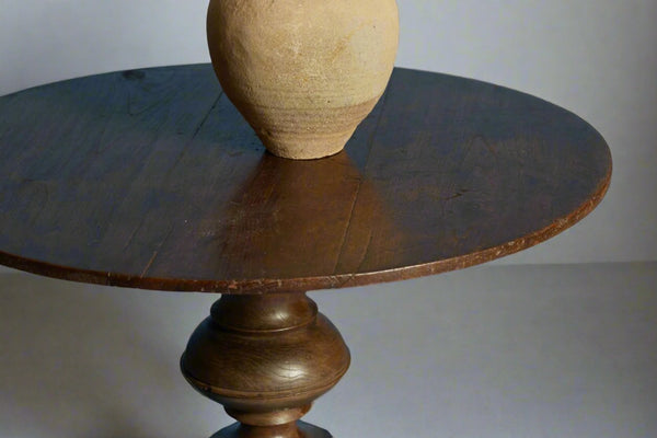 Large Teak Dutch Colonial Round Table