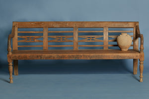 19th Century Classic Dutch Colonial Teak Bench from Java