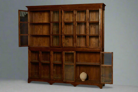 Large 2 Piece 19th Century Dutch Colonial Apothecary Cabinet from Jakarta