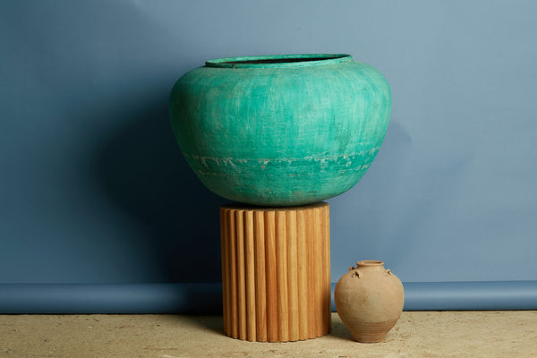 Large Tomato Shaped Copper Batik Pot