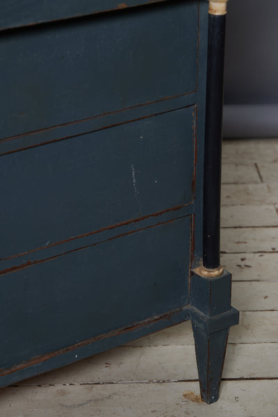 French Blue Painted Empire Chest